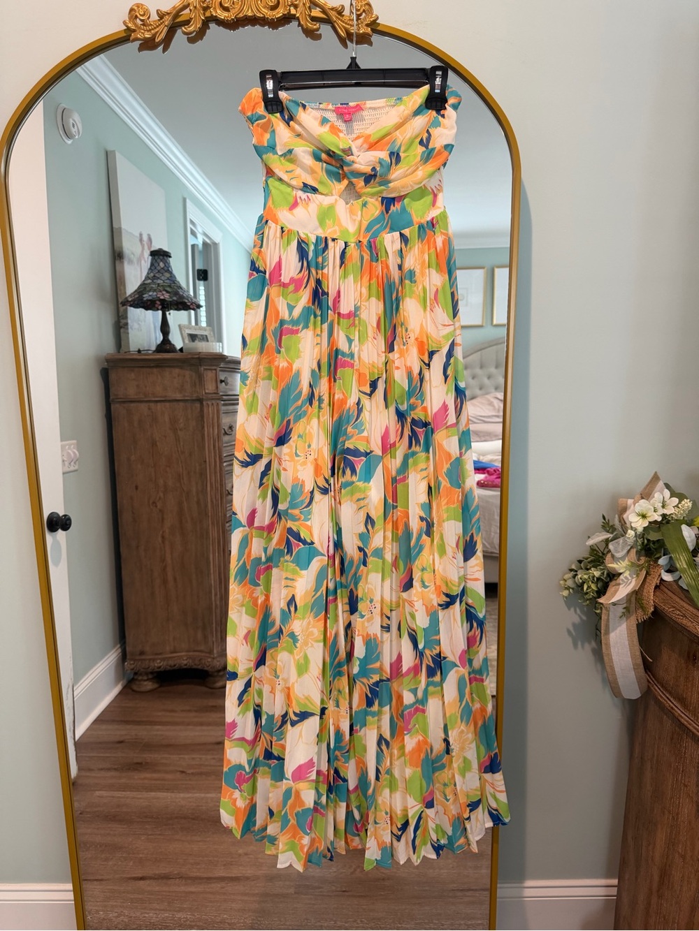 Flying Tomato Strapless Pleated Maxi Dress - Cream, Blue, Green, Pink, Orange